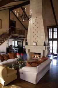 Fleur-de-lis mantel, surround and over mantel