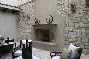 custom patio fireplace by Realm of Design